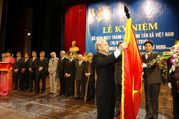 Party chief congratulates Vietnam News Agency on 75th anniversary hinh anh 1