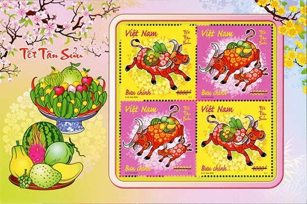 Year of the buffalo stamp set released hinh anh 1