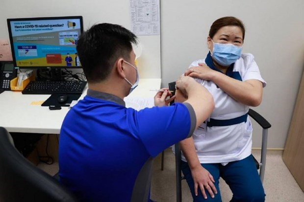 Singapore begins COVID-19 vaccination for health workers hinh anh 1