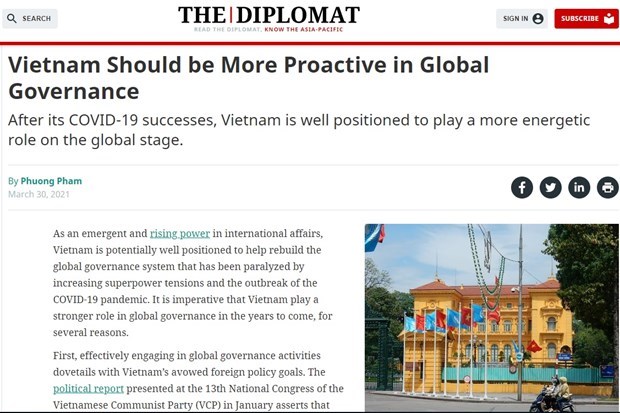 Vietnam well positioned to play more energetic role on global stage: The Diplomat hinh anh 1