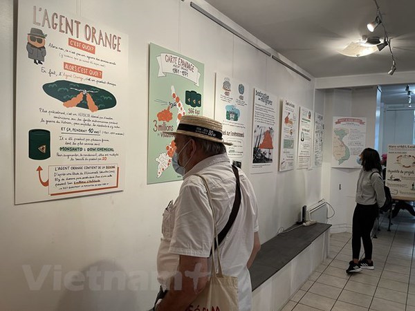 Infographics featuring Agent Orange/dioxin disaster in Vietnam exhibited in France hinh anh 2