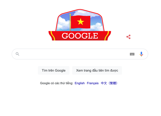 Google marks Vietnam's National Day with national flag doodle hinh anh 1