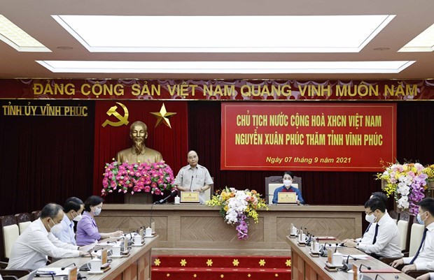 President lauds Vinh Phuc for anti-pandemic efforts hinh anh 1