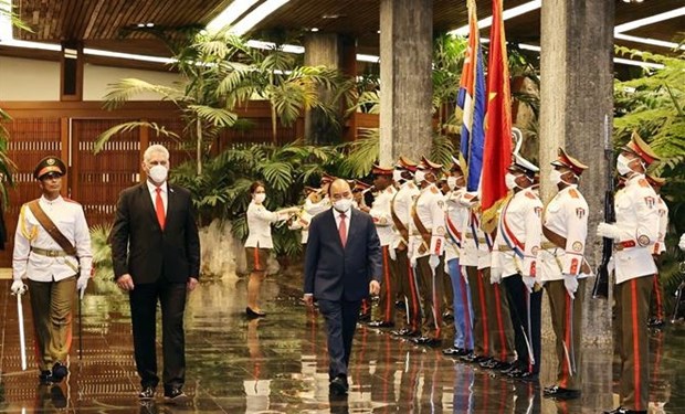 President Nguyen Xuan Phuc welcomed in Cuba hinh anh 1