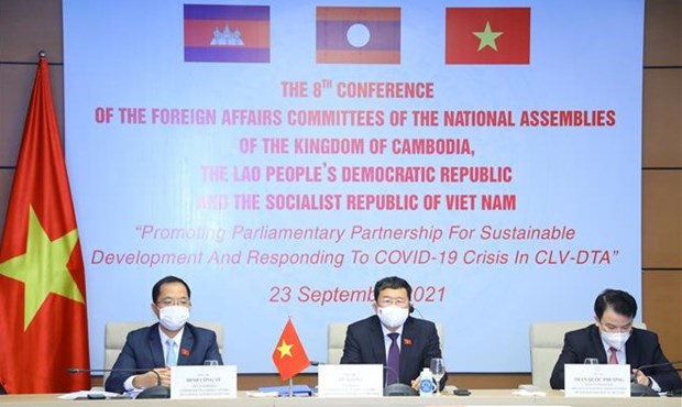 NA Committees for External Relations of Cambodia, Laos, Vietnam convene 8th conference hinh anh 1