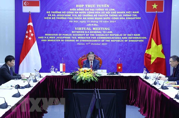 Vietnam, Singapore discuss enhancing cyber security ties hinh anh 1