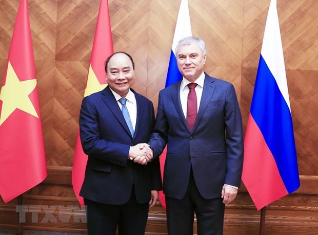 President meets Chairman of State Duma of Russia hinh anh 1