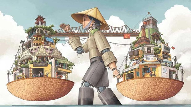 Exhibition shows Hanoi through eyes of young illustrators hinh anh 1