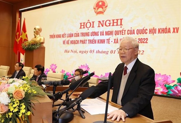Party chief gives directions at teleconference between Government, localities hinh anh 1