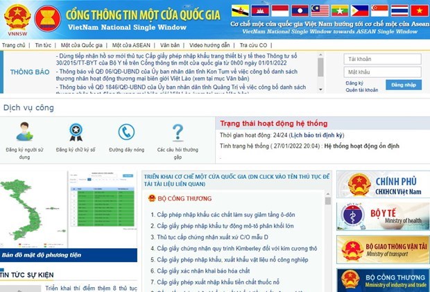 Border gate congestion warning function launched on national single-window portal hinh anh 1