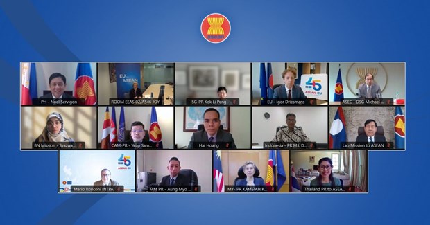 29th ASEAN-EU JCC meeting held virtually hinh anh 1