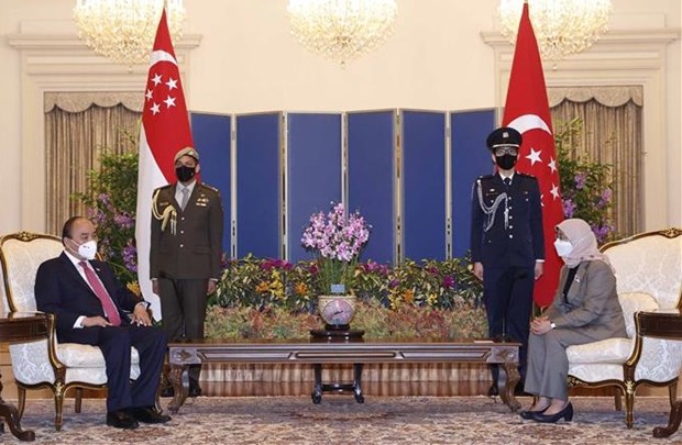 Vietnamese, Singaporean leaders agree to foster cooperation across spheres hinh anh 2