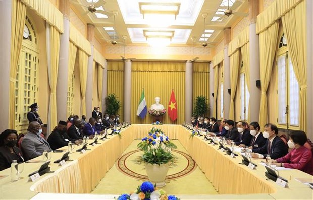 Vietnamese, Sierra Leonean Presidents discuss ways to boost cooperative ties hinh anh 2