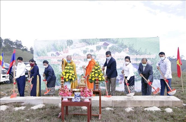 Work starts on temple dedicated to Vietnamese, Lao martyrs in Xiengkhuang hinh anh 1