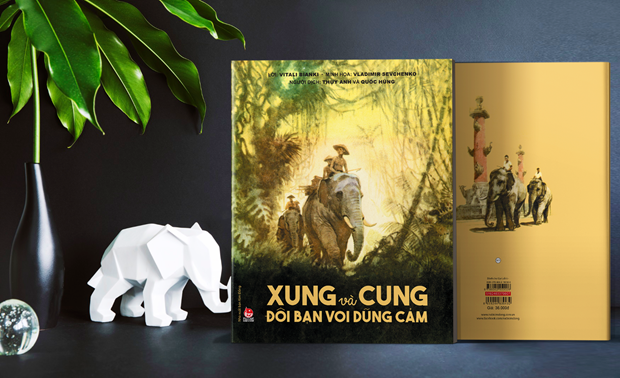 Russian illustrator of book about two Vietnamese elephants commemorated hinh anh 1