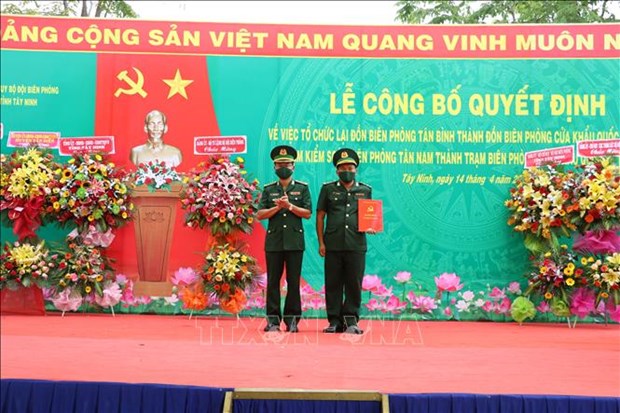 Tay Ninh announces establishment of border guard station at Tan Nam international border gate hinh anh 1