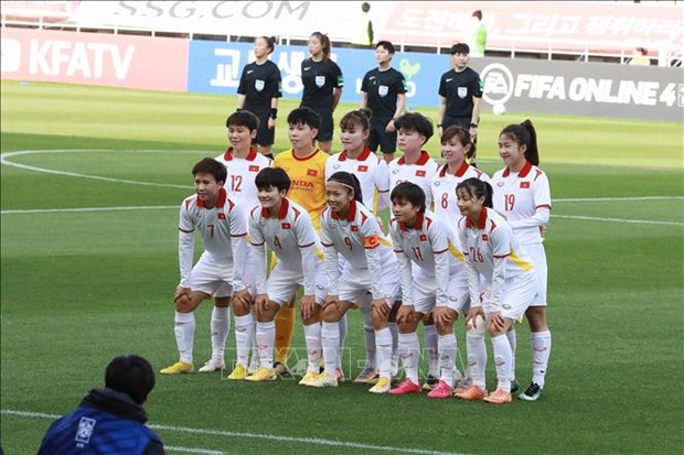 Vietnamese women's football team reap encouraging results in RoK training course hinh anh 1
