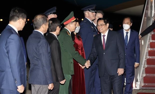 Prime Minister Pham Minh Chinh arrives in US hinh anh 1