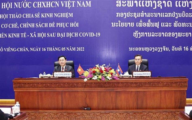 Vietnamese, Lao NAs share experience in designing post-pandemic socio-economic recovery policies hinh anh 1
