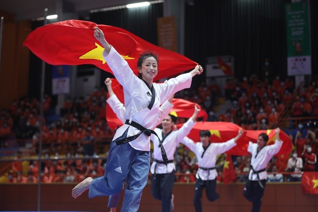 SEA Games 31: Vietnamese taekwondo team have good start with four gold medals hinh anh 1