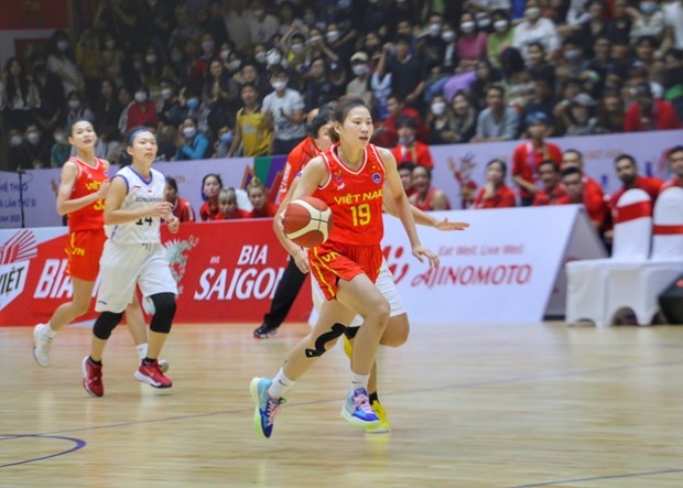 SEA Games 31: Men’s, women’s basketball teams of Vietnam win openers hinh anh 1