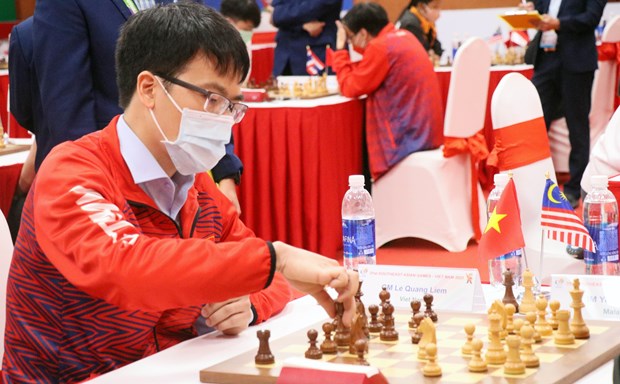 SEA Games 31: Three Vietnamese players enter semi-finals of individual rapid chess hinh anh 1