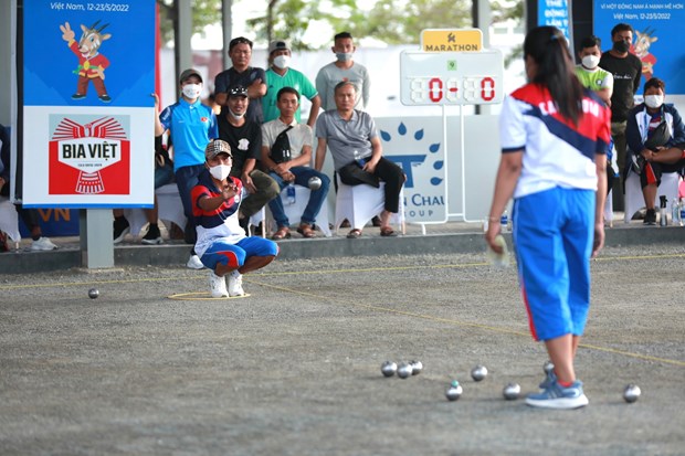 Cambodia wins first gold in petanque of SEA Games 31 hinh anh 1