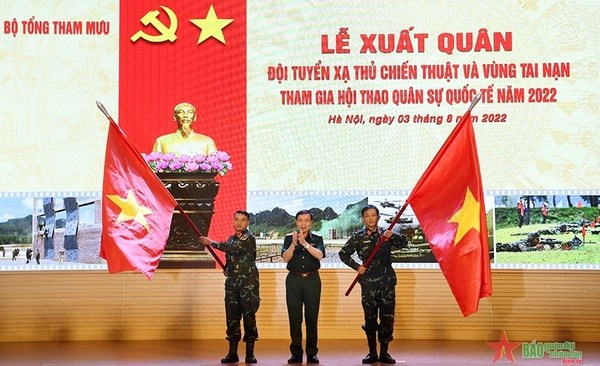 Send-off ceremony held for military teams to Amy Games 2022 hinh anh 1