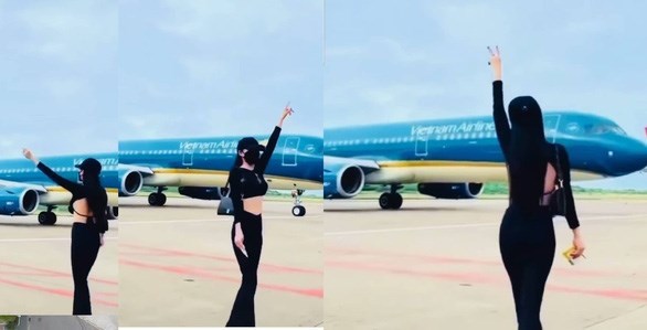 Woman posing for Tiktok video at airport tarmac banned from flying hinh anh 2