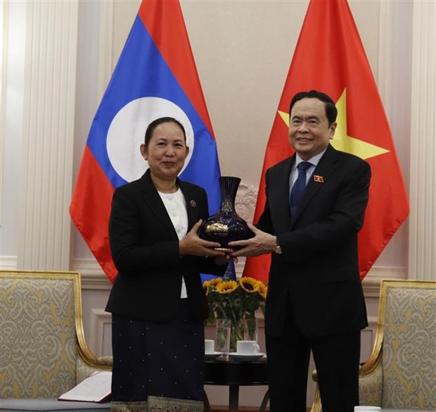 Lao NA Secretary General welcomed in Vietnam hinh anh 1