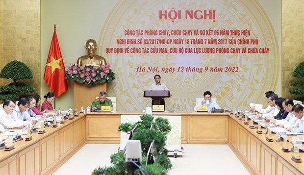 National teleconference talks fire prevention, control hinh anh 1