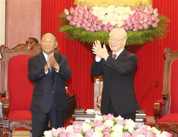 Party chief receives Cambodian National Assembly President hinh anh 1