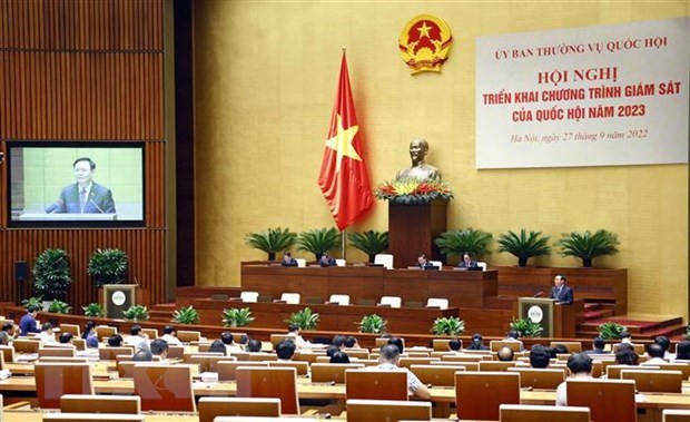 Teleconference on NA’s supervision plan 2023 wraps up hinh anh 1