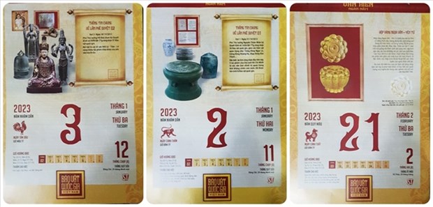 New Year calendar honours Vietnam's national treasures hinh anh 1