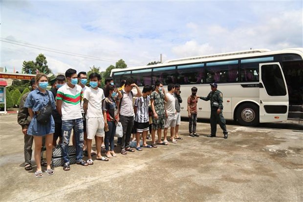 Citizens rescued from forced labour in Cambodia return home hinh anh 1