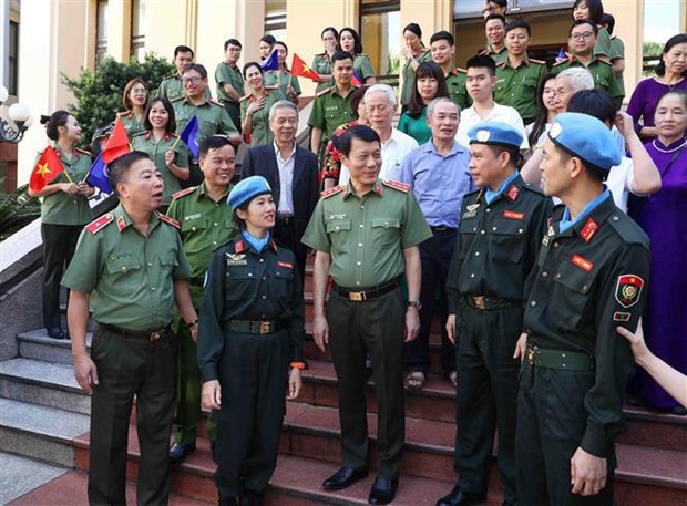 Ministry of Public Security leaders hold meeting with UN peacekeepers hinh anh 1