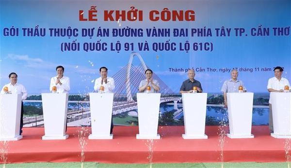 PM breaks ground for Can Tho’s western belt road project hinh anh 1