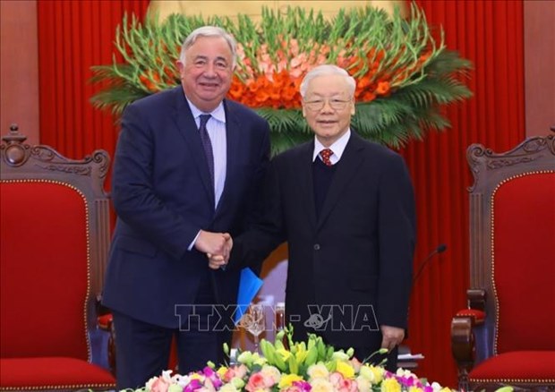 Party General Secretary welcomes French Senate President hinh anh 1