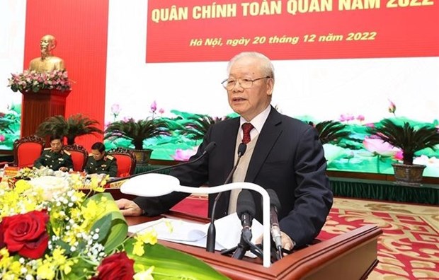 Party leader attends national military-political conference 2022 hinh anh 1