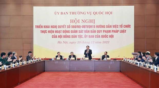 NA leader asks for prompt implementation of resolution on supervision of legal documents hinh anh 1