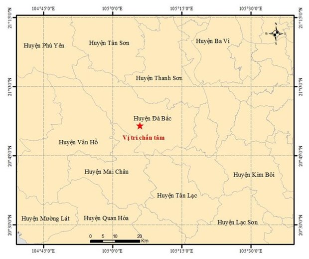 4.0-magnitude earthquake shakes Hoa Binh hinh anh 1