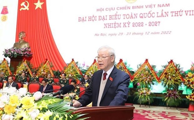 Party chief thanks veterans for contributions to the nation hinh anh 1