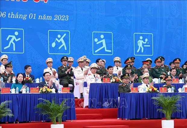 NA Chairman attends public security guard force sports festival hinh anh 1