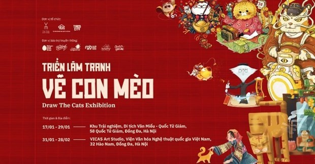 Art exhibition celebrates the Year of the Cat opens in Hanoi hinh anh 1