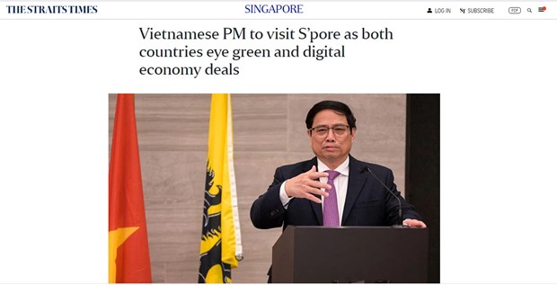 Singaporean daily spotlights PM Chinh’s official visit hinh anh 1