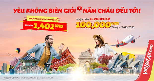 Vietjet offers tickets from only 1,402 VND on Valentine's Day hinh anh 1