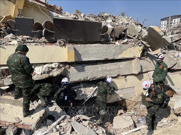 Vietnamese military rescue team finds two more sites with quake victims in Turkey hinh anh 1