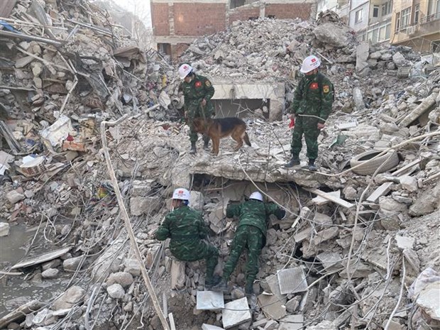 Vietnam’s rescue team discovers 15 sites with quake victims in Turkey so far hinh anh 2