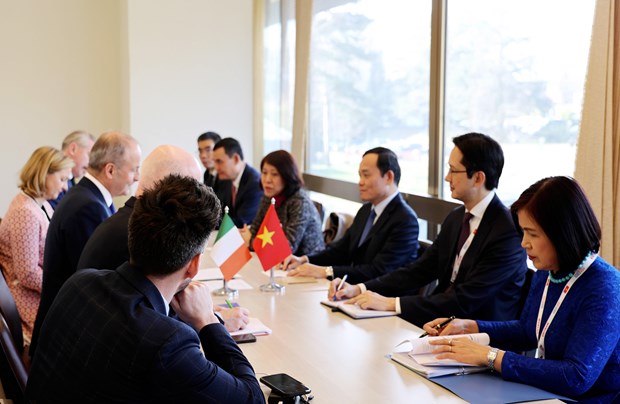 Deputy PM meets UN Secretary General, foreign officials in Geneva hinh anh 1