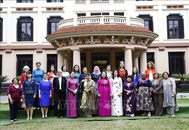 Vice President meets with female ambassadors, chief representatives of international organisations hinh anh 1